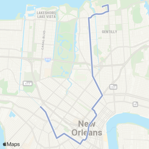 New Orleans RTA Paris-Broadmoor map