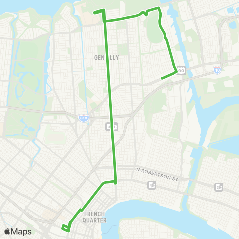 New Orleans RTA Elysian Fields map