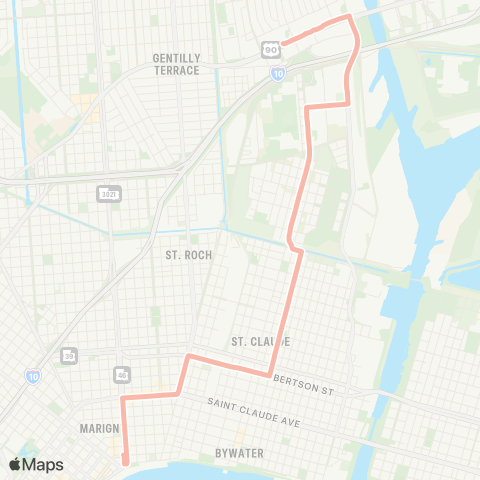 New Orleans RTA Desire-Louisa map