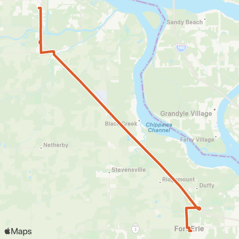 Niagara Region (regional routes) Fort Erie Link map