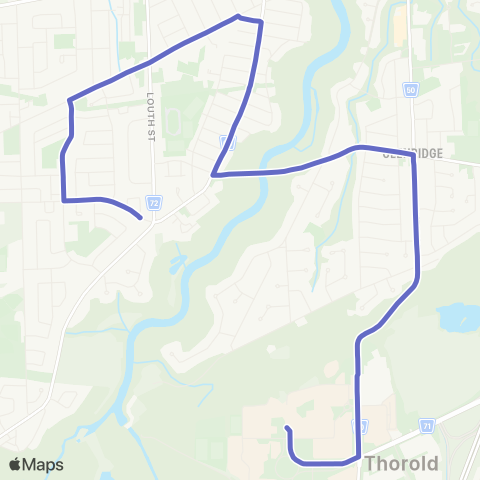 Niagara Region West Brock Commuter map