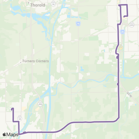 Niagara Region (regional routes) Niagara College - Welland Campus map