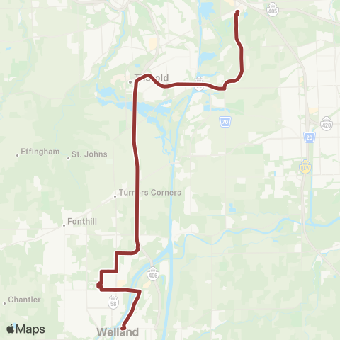 Niagara Region (regional routes) Niagara College Campus Link map