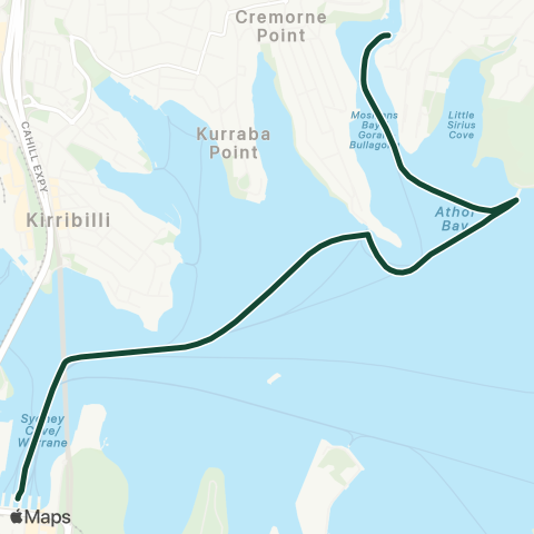 Sydney Ferries Network Taronga Zoo map