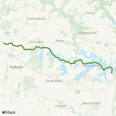 Sydney Ferries Network Parramatta River map