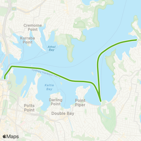 Sydney Ferries Network Watsons Bay map