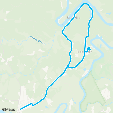 Sydney Buses Network Sackville to Wilberforce via Ebenezer map