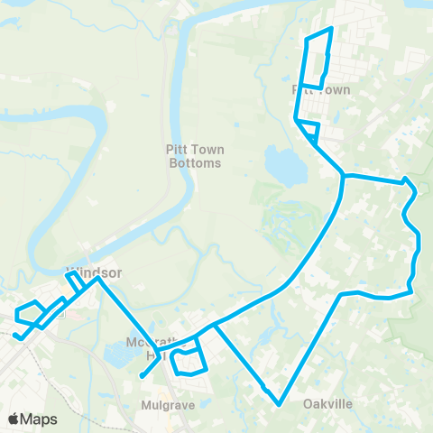 Sydney Buses Network Windsor to Wisemans Ferry (Loop Service) map