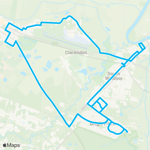 Sydney Buses Network Windsor to Richmond via RAAF Base & Bligh Pk (Loop Service) map