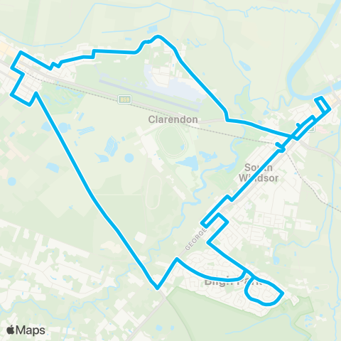 Sydney Buses Network Windsor to Richmond via Bligh Pk & RAAF Base (Loop Service) map