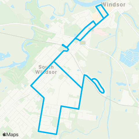 Sydney Buses Network Windsor to South Windsor (Loop Service) map