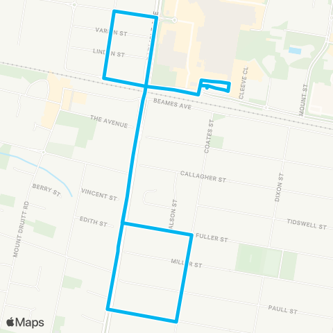 Sydney Buses Network Mt Druitt to Mt Druitt S (Loop Service) map