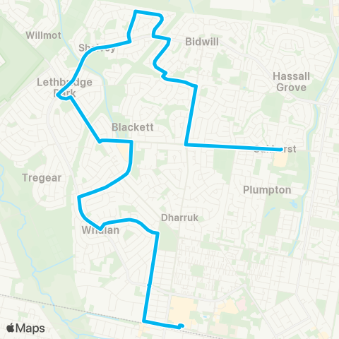 Sydney Buses Network Plumpton Marketplace & Shalvey to Mt Druitt map