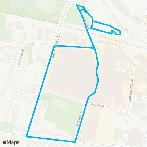 Sydney Buses Network Blacktown Sta to Westpoint Blacktown (Shuttle Service) map