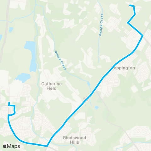 Sydney Buses Network Oran Park Town Centre to Leppington map