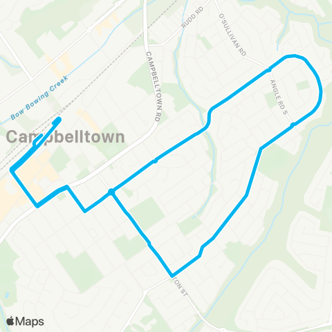 Sydney Buses Network Campbelltown to Leumeah S (Loop Service) map