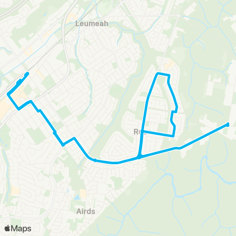 Sydney Buses Network Campbelltown to Ruse (Loop Service) map