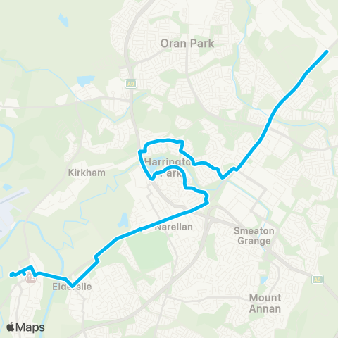 Sydney Buses Network Camden to Catherine Field map