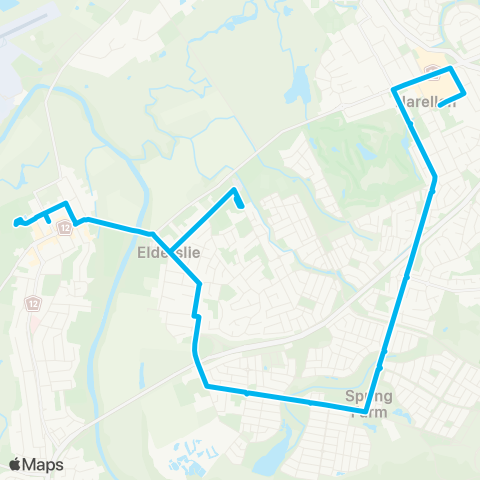 Sydney Buses Network Narellan to Camden via Spring Farm map