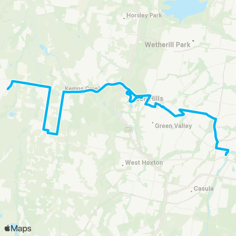 Sydney Buses Network Badgerys Creek to Liverpool map