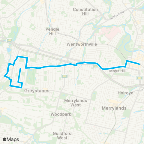 Sydney Buses Network Pemulwuy to Parramatta via Beresford Rd map