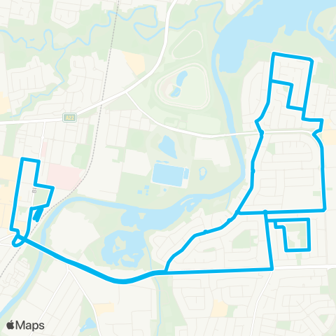 Sydney Buses Network Liverpool to Chipping Norton (Loop Service) map