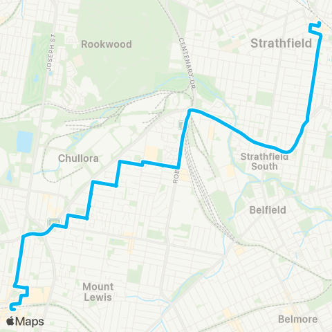 Sydney Buses Network Strathfield to Bankstown map