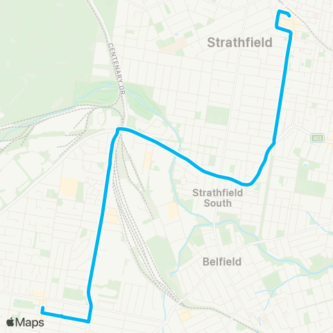 Sydney Buses Network Greenacre to Strathfield map