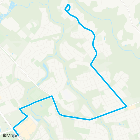 Sydney Buses Network North Kellyville to Rouse Hill Station map