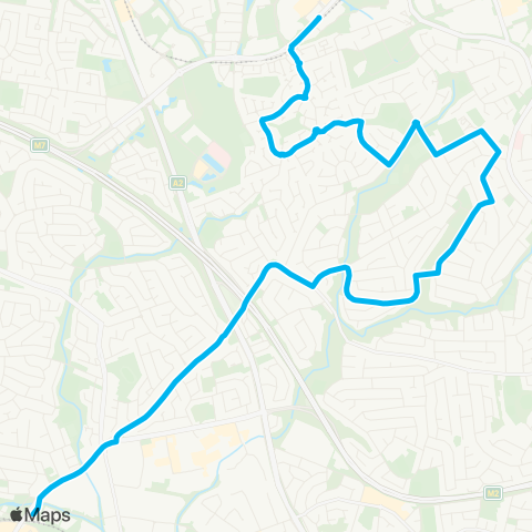 Sydney Buses Network Norwest Sta to Seven Hills via Crestwood map