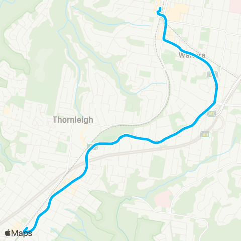 Sydney Buses Network Hornsby to Pennant Hills via Normanhurst map