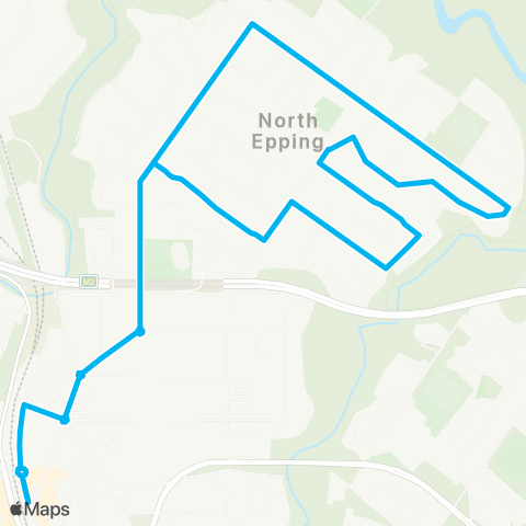 Sydney Buses Network Epping to North Epping (Loop Service) map