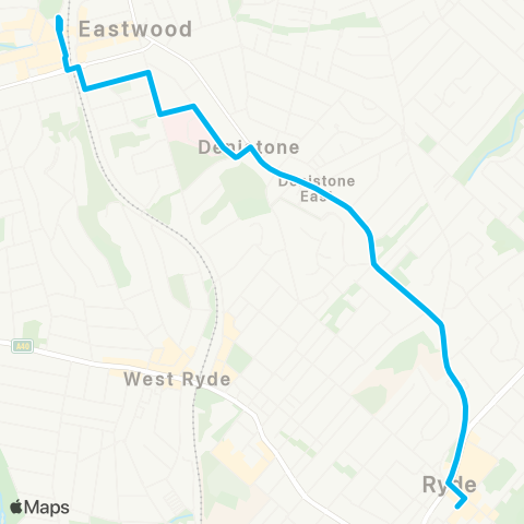 Sydney Buses Network Eastwood to Ryde map