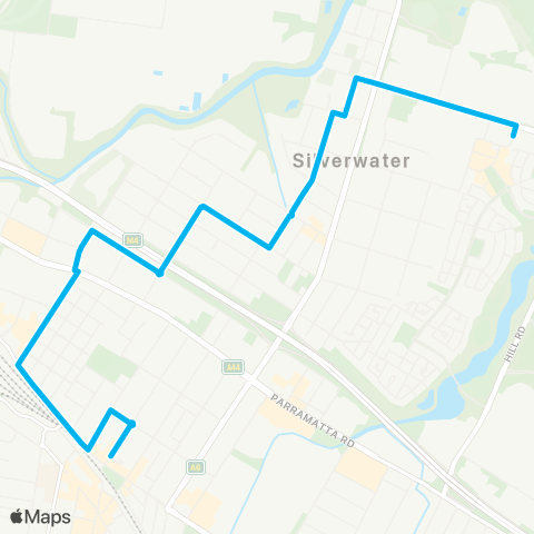 Sydney Buses Network Silverwater Remand Centre to Auburn map