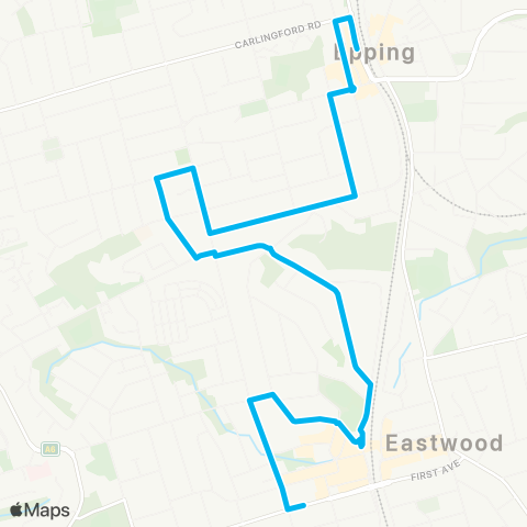 Sydney Buses Network Epping to Eastwood map