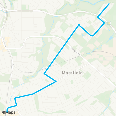 Sydney Buses Network Marsfield to Eastwood via Vimiera Rd map