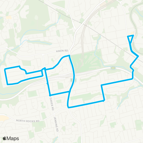 Sydney Buses Network N Rocks to Beecroft via W Pennant Hills map