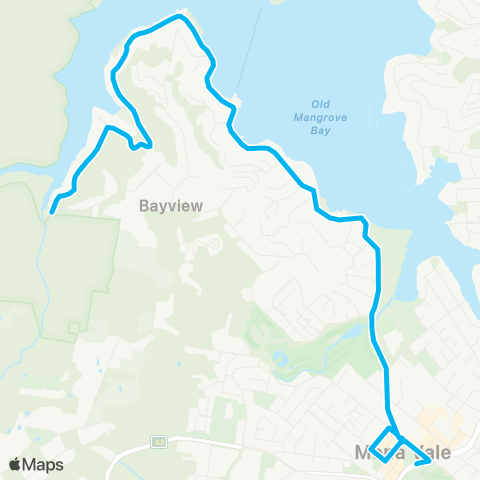 Sydney Buses Network McCarrs Creek to Mona Vale map