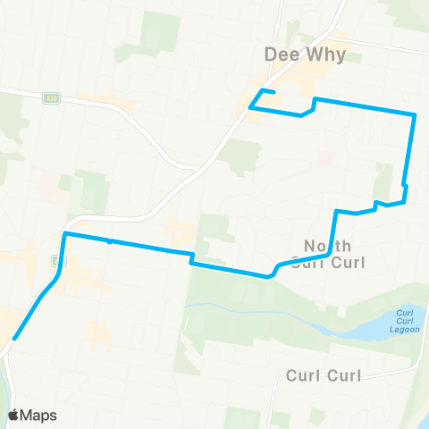 Sydney Buses Network Dee Why to Warringah Mall map