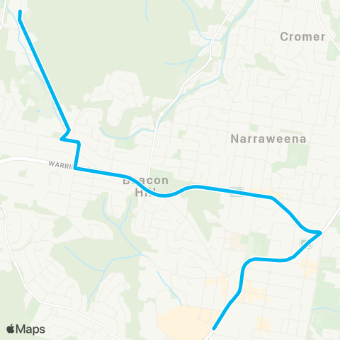 Other TfNSW routes Unknown Long Name map