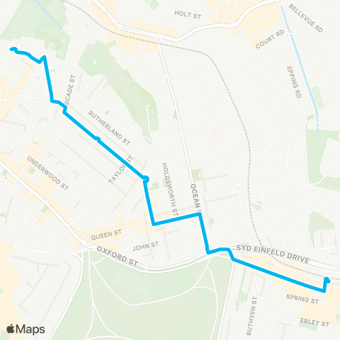 Sydney Buses Network Paddington to Bondi Junction map