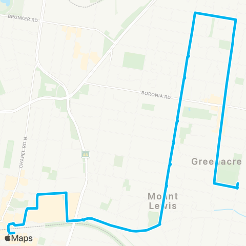 Sydney Buses Network Greenacre to Bankstown map