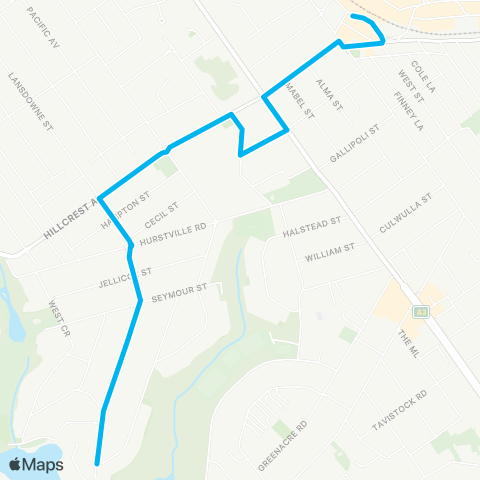 Sydney Buses Network Hurstville Grove to Hurstville map