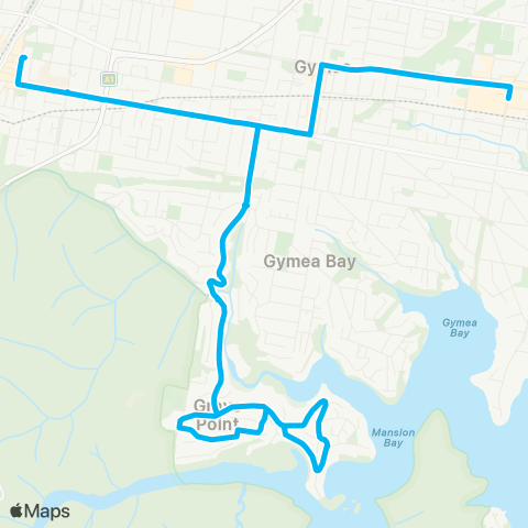 Sydney Buses Network Sutherland to Grays Point (Loop Service) map