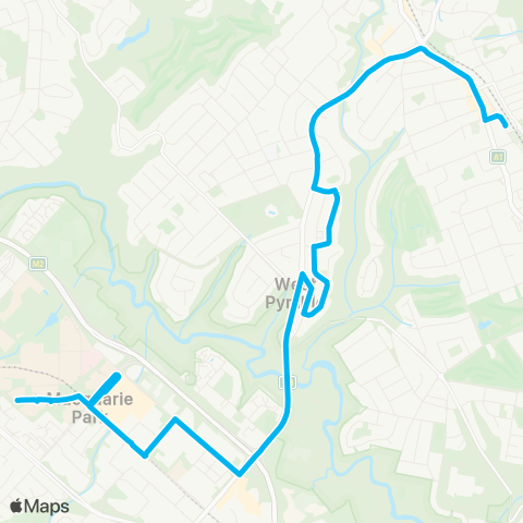 Sydney Buses Network Gordon to Macquarie University map