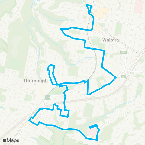 Sydney Buses Network Sydney Adventist Hospital to Hornsby map