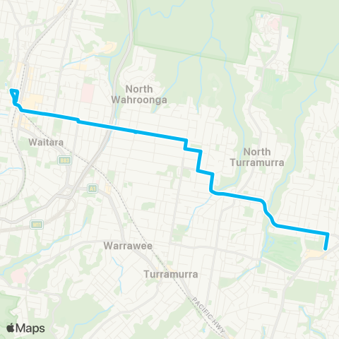 Sydney Buses Network Hornsby to St Ives map