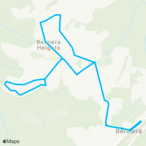 Sydney Buses Network Berowra to Berowra Hts (Loop Service) map