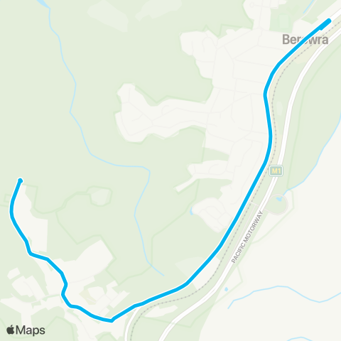 Sydney Buses Network Beaumont Rd, Mt Kuring-Gai to Berowra map