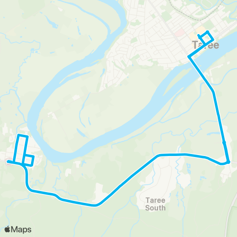 Newcastle and Hunter Network Taree to Tinonee (Loop Service) map